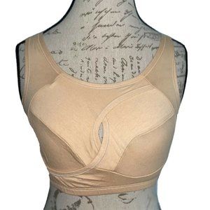 2 Cross-over Sports Bras sz XXL Nude Color NWOT